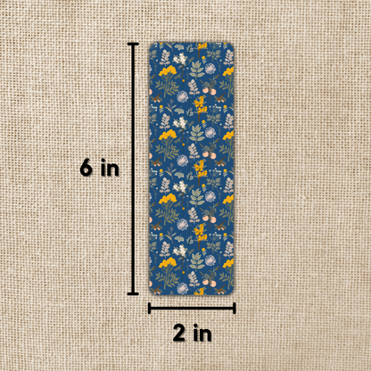 Wildly Enough - Fall Floral Blue Bookmark