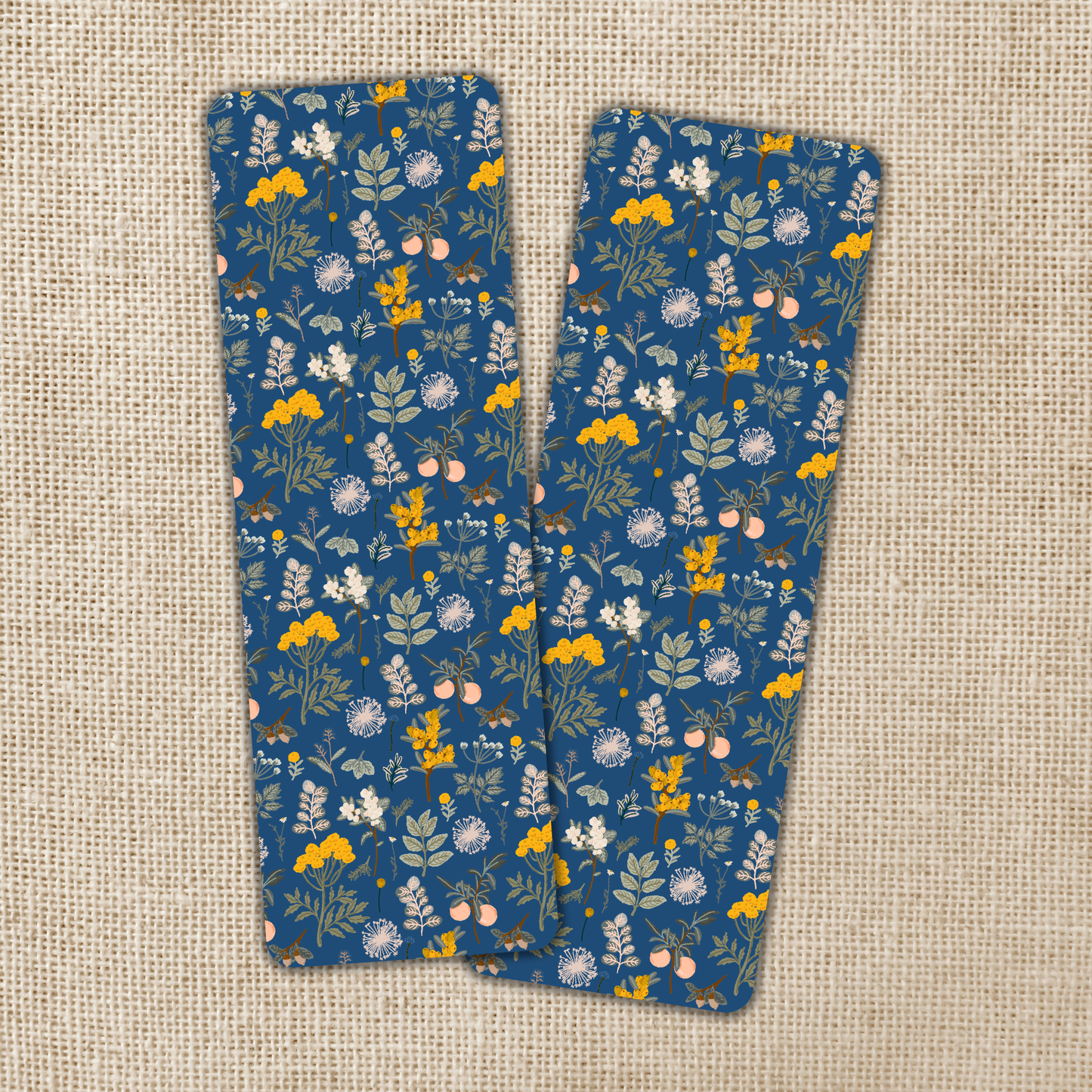 Wildly Enough - Fall Floral Blue Bookmark