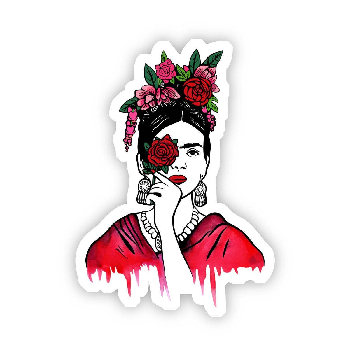 Big Moods - Frida Kahlo - Roses Sticker