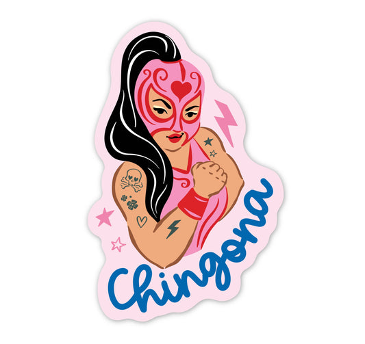 Lucy Loves Paper - Pink Chingona Luchadora | Latina Vinyl Sticker