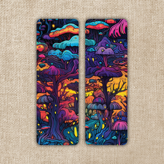 Wildly Enough - Psychedelic Mushroom Forest Dark Scene Bookmark