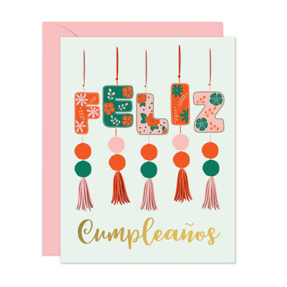 Lucy Loves Paper - Feliz Cumpleaños Mexican Ornaments |  gold foil card