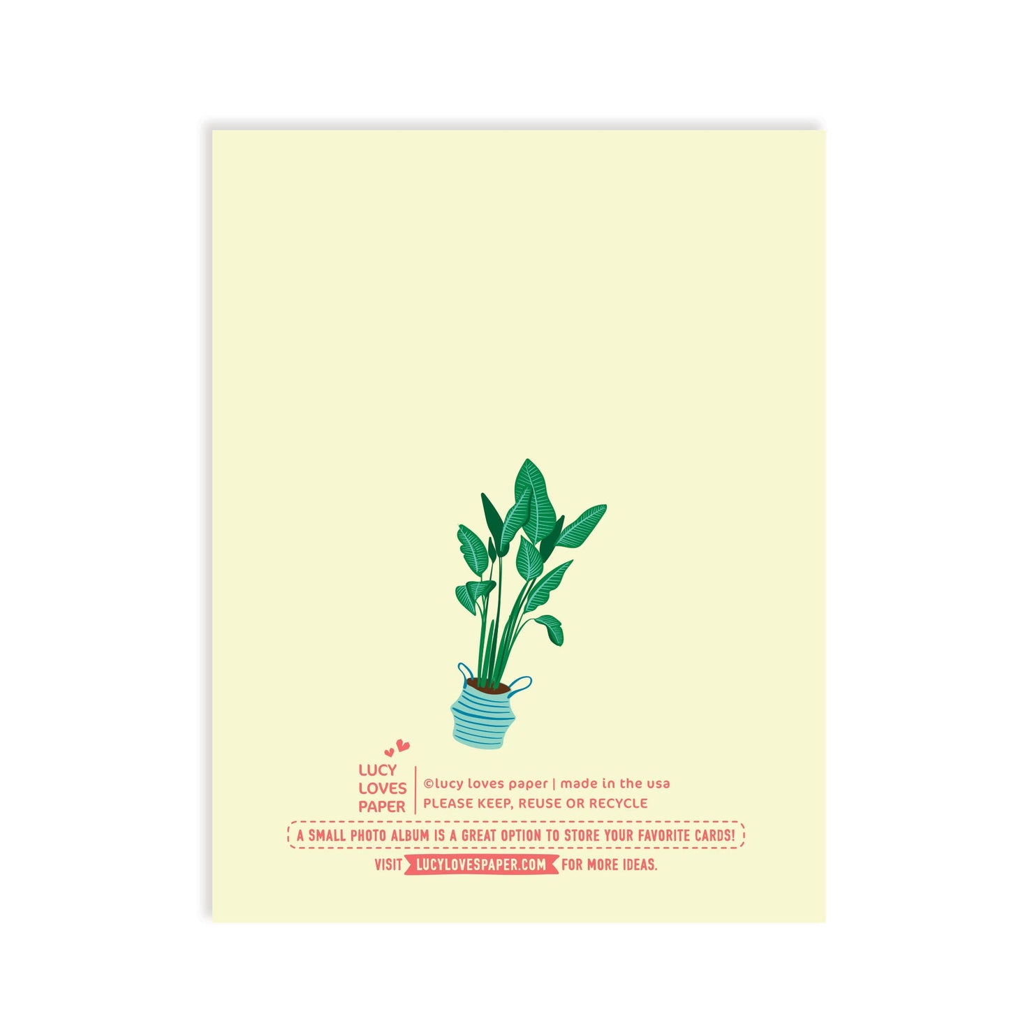 Lucy Loves Paper - New Place, New Plants - new home card for plant lovers