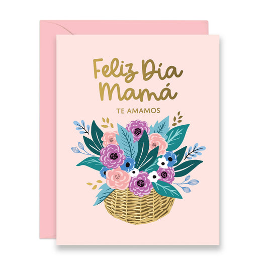 Lucy Loves Paper - Feliz Dia Mamá | Gold Foil Card For Mom in Spanish