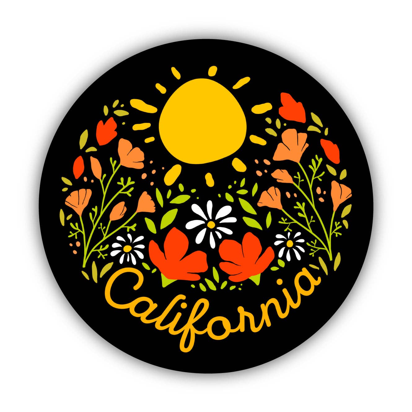 Big Moods - California Sticker - Sunshine & Flowers