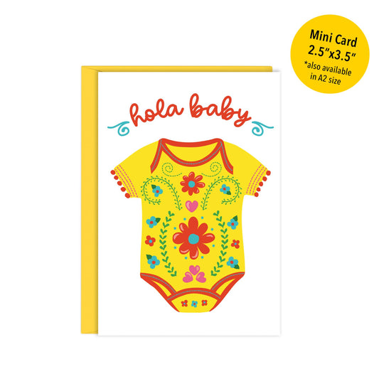 Lucy Loves Paper - Hola Baby | Enclosure Size, New Baby Card In Spanish