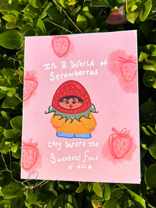 In a world of strawberries card