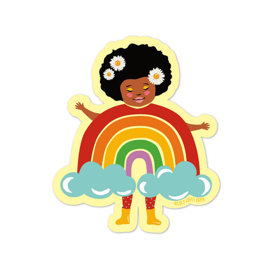 Lucy Loves Paper - Rainbow Girl Vinyl Sticker