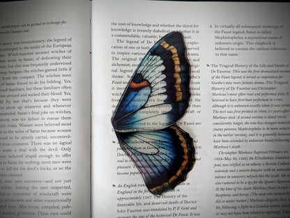 Dark Veinlet - Clear Bookmark - Blue Purple Butterfly Wing Dark Academia