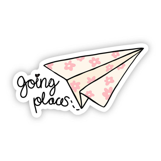 Big Moods - Going Places Paper Airplane Sticker